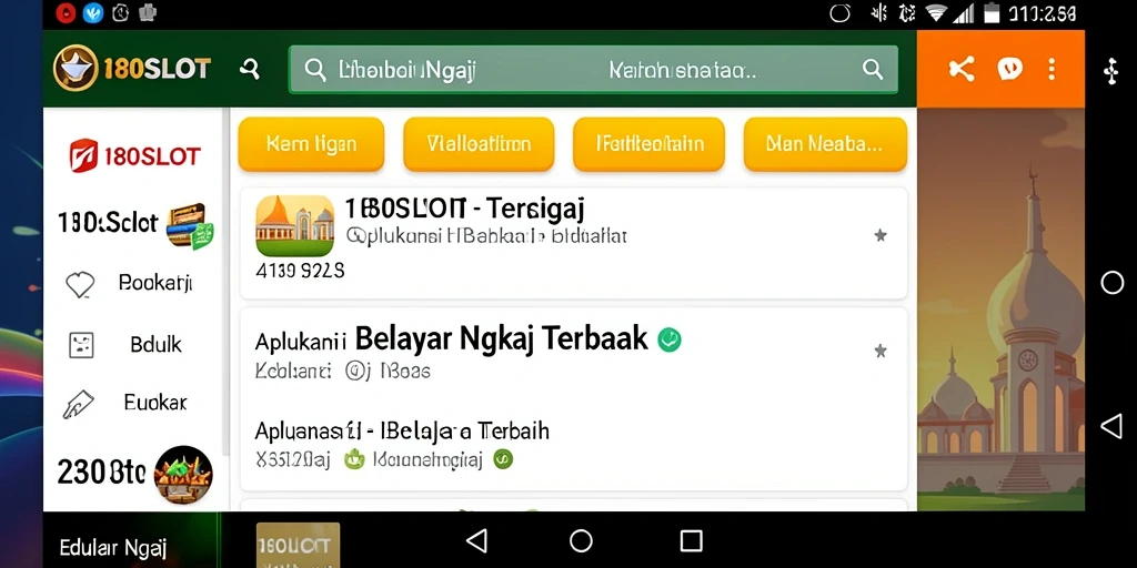 Tampilan aplikasi 180SLOT untuk belajar ngaji.