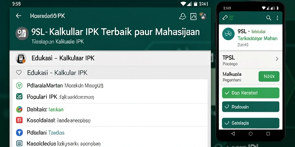 Tampilan antarmuka sederhana dan intuitif dari 9SL untuk Kalkulator IPK.