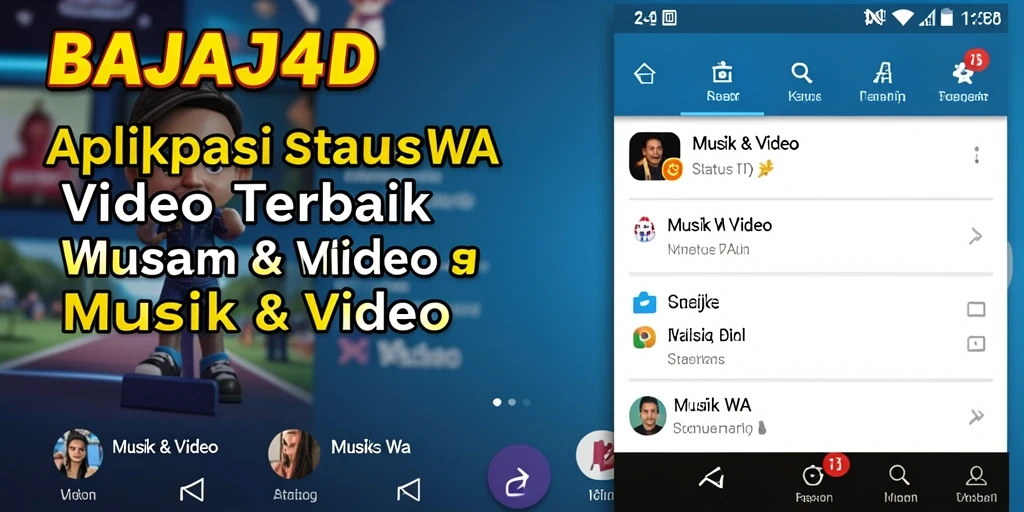 Tampilan antarmuka BAJAJ4D dengan koleksi status video menarik.