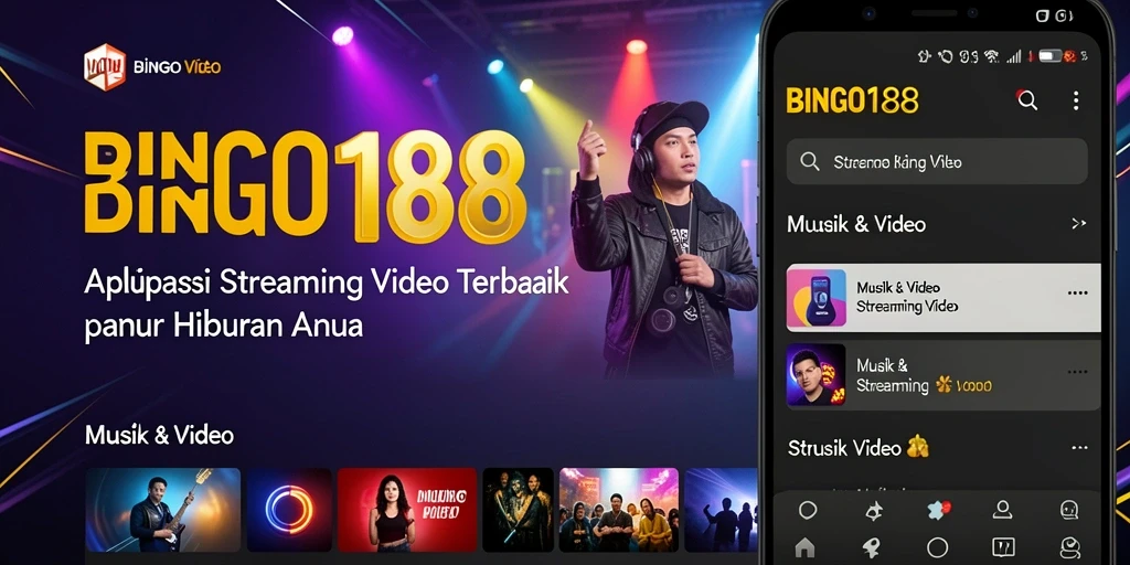 Antarmuka aplikasi BINGO188 untuk streaming video yang menarik.
