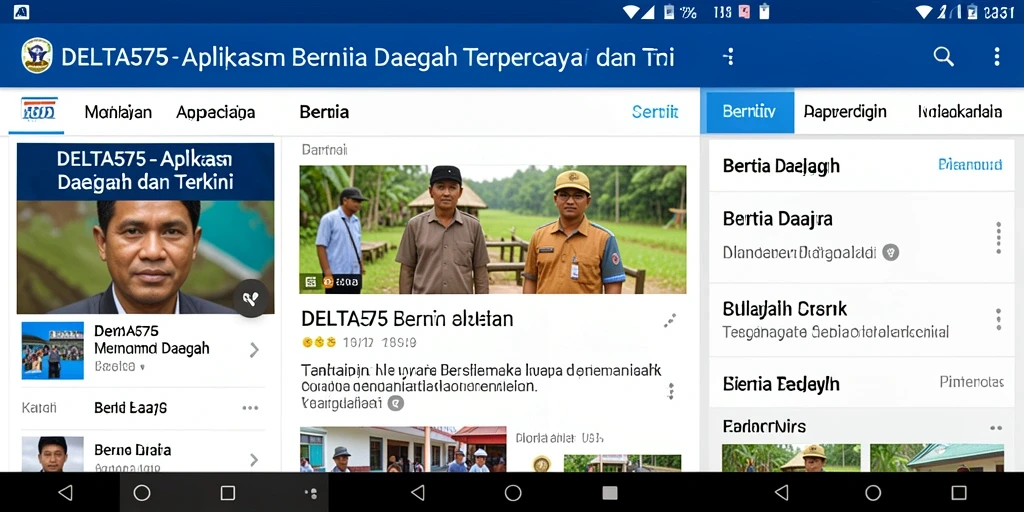 Tampilan antarmuka aplikasi DELTA575 yang informatif dan modern.