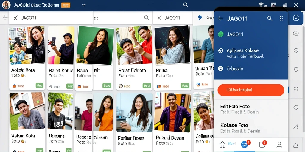Tampilan antarmuka JAGO11 yang intuitif dan menarik untuk kolase foto.