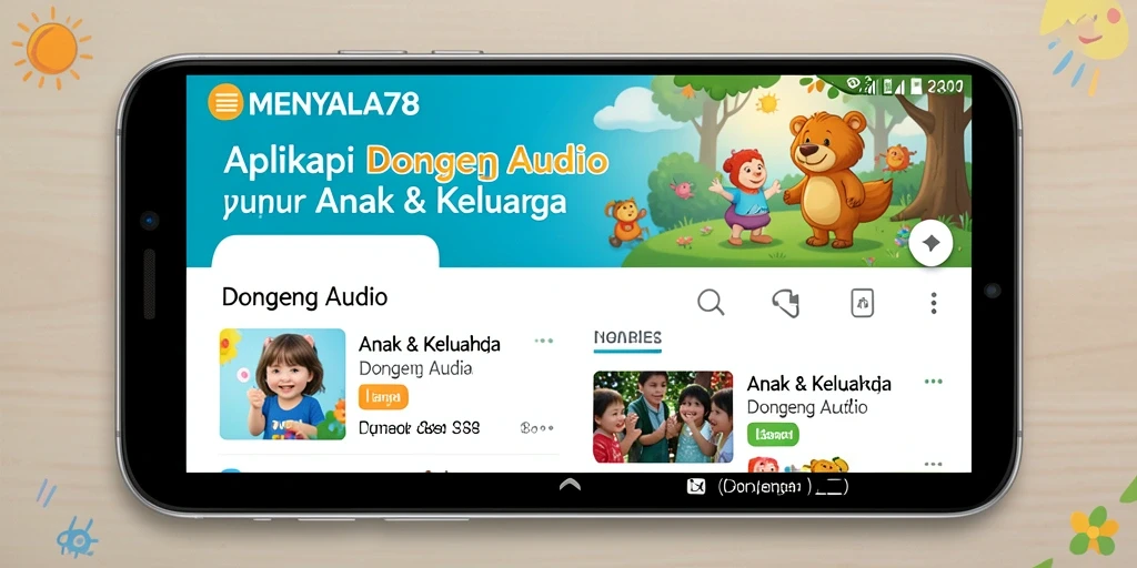 Antarmuka aplikasi MENYALA78 yang ramah anak dan inspiratif.