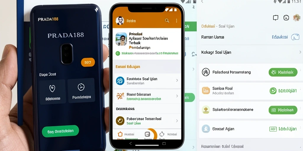 Tampilan antarmuka aplikasi Soal Ujian PRADA188 yang interaktif.
