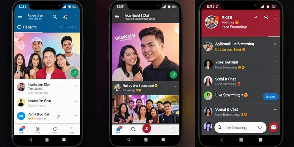 Antarmuka Live Streaming RK55 yang menarik dan interaktif.