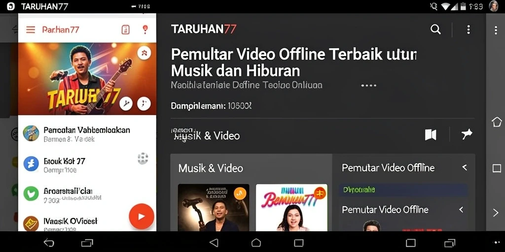 Tampilan antarmuka TARUHAN77 yang ramah pengguna untuk Pemutar Video Offline.